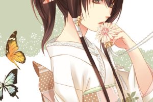 getbackers, Girl, Anime, Series, Butterfly, Kimono, Beautiful