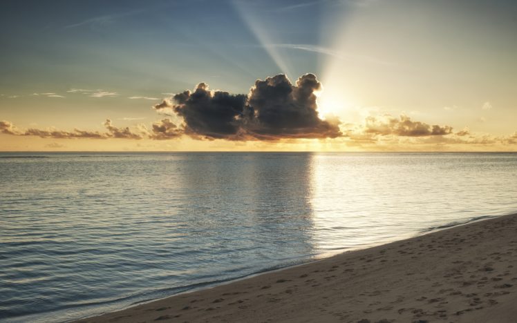 ocean, Clouds, Nature, Sun, Beach HD Wallpaper Desktop Background