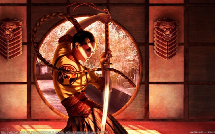 fantasy, Warrior, Girl, Woman, Sword, Samurai HD Wallpaper Desktop Background