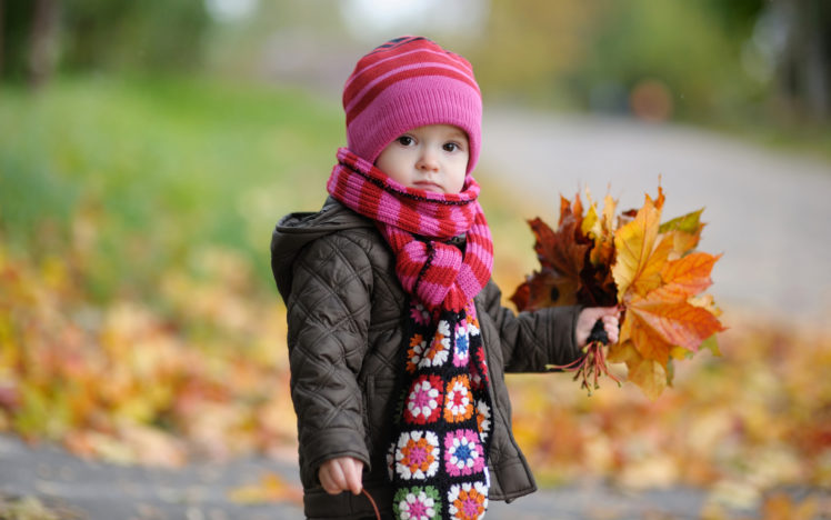 cute, Baby, In, Autumn HD Wallpaper Desktop Background