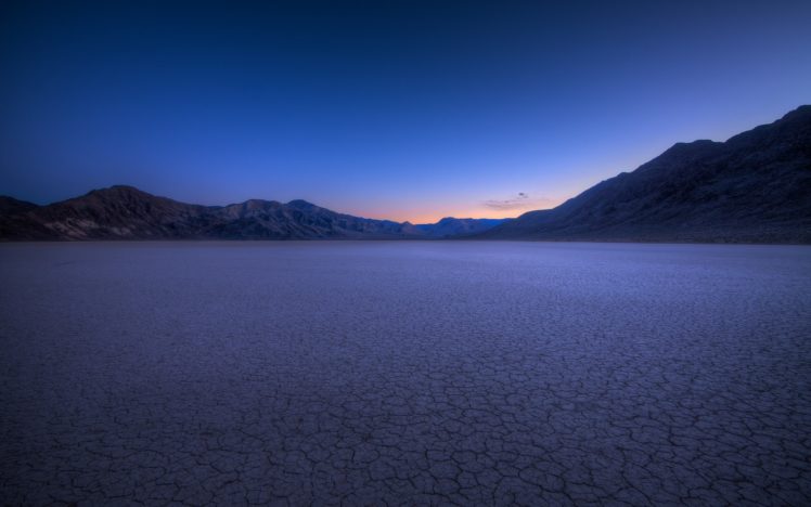 usa, California, Death, Valley, National, Park, Salt, Marshes, Mountains, Night, Sunset, Blue, Sky, Desert HD Wallpaper Desktop Background