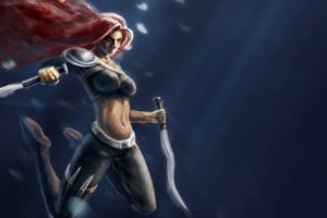 league, Of, Legends, Katarina, Drawing, Knife, Redhead, Weapons, Fantasy