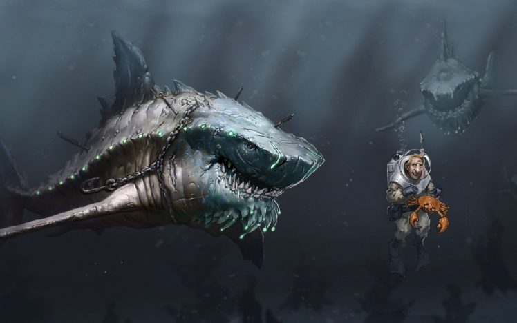 shark, Art, Fantasy HD Wallpaper Desktop Background