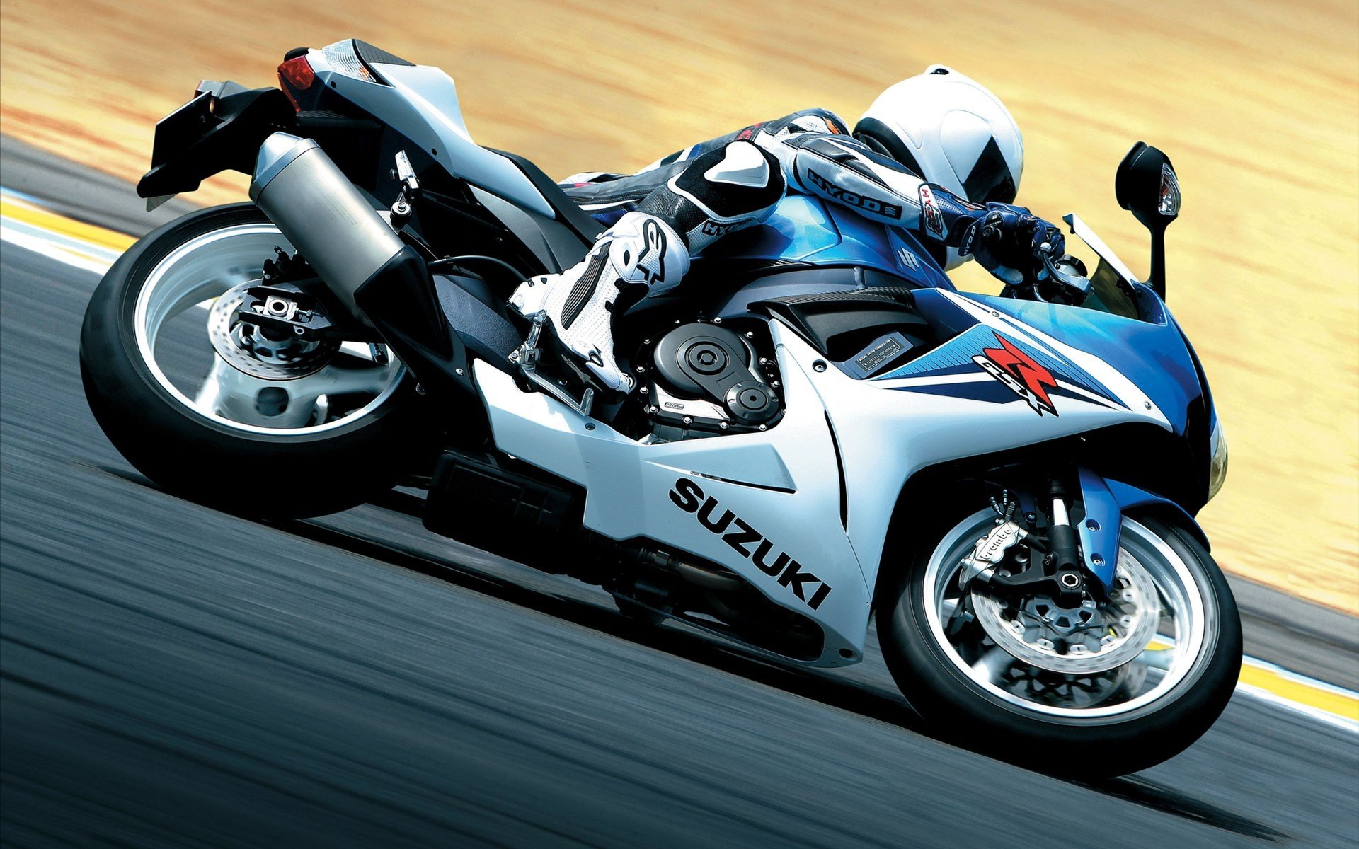 suzuki, Blue, Black, Sports, Bike Wallpaper