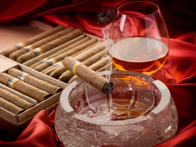cigars, Cigarette, Tobacco, Bokeh, Smoke, Smoking, Cigar, Drink, Alcohol, Drinks, Glass HD Wallpaper Desktop Background