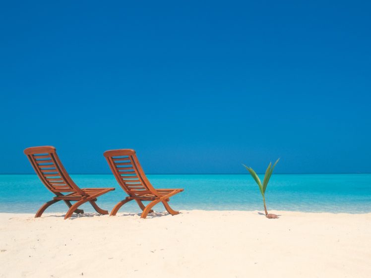 nature, Beach, Chairs HD Wallpaper Desktop Background