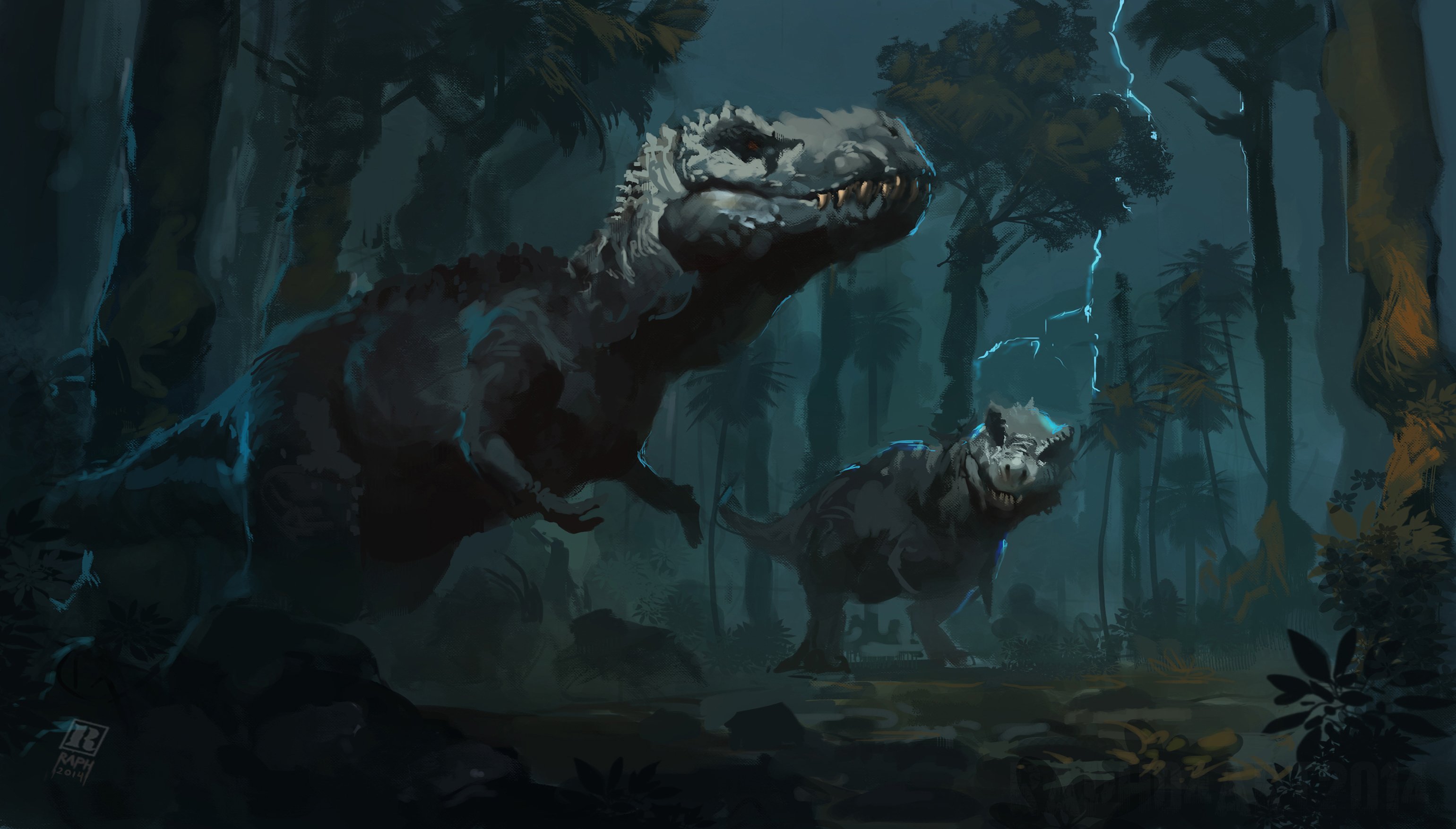 ancient, Animals, Dinosaur, Tyrannosaurus, Animals, Painting, Art, Artwork Wallpaper