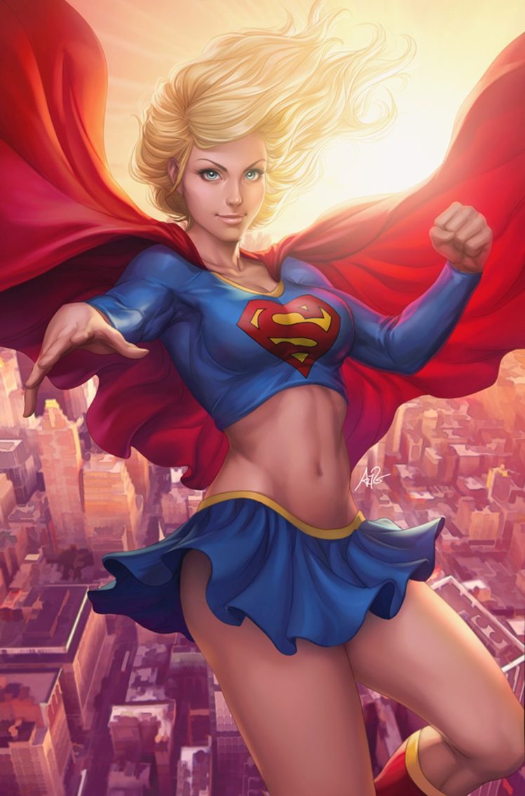 comics supergirl, Fantasy, Long, Hair, Sunshine, City, Hero, Girl HD Wallpaper Desktop Background