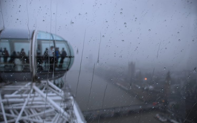 london, Eye, Rain, Weather, Wheel HD Wallpaper Desktop Background