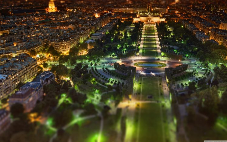 paris, Night, Panorama, Shift HD Wallpaper Desktop Background