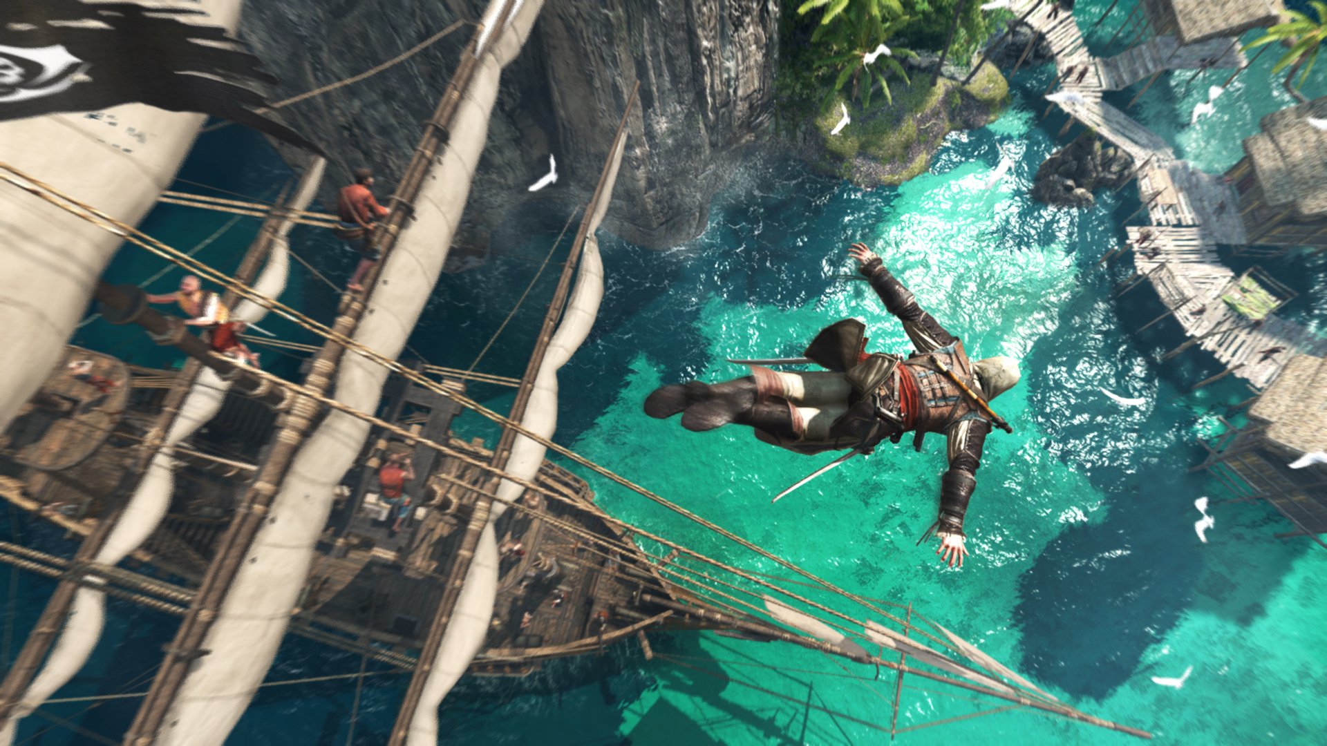 assassins, Creed, Black, Flag, Fantasy, Fighting, Action, Stealth, Adventure, Pirate Wallpaper
