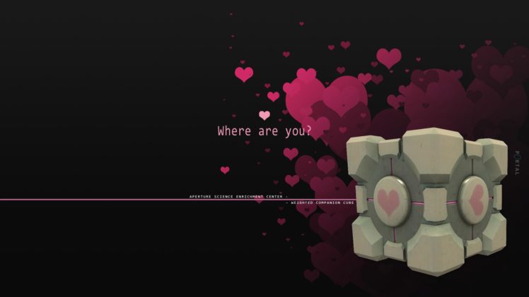 science, Portal, Love, Companion, Cube HD Wallpaper Desktop Background