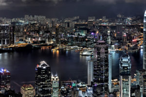 cityscapes, Night, Buildings, Hong, Kong