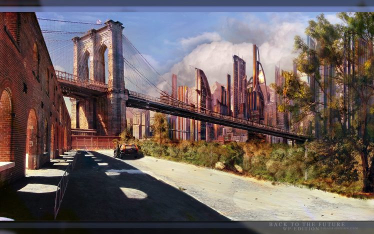 cityscapes, Bridges, Sunlight, Artwork, Arches HD Wallpaper Desktop Background