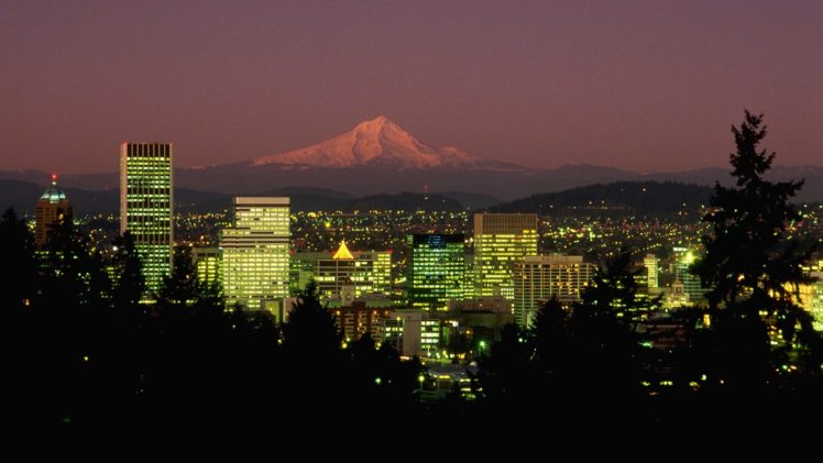 night, Oregon, Portland HD Wallpaper Desktop Background