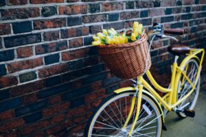 flowers, Bike, Yellow, Wall, Bicycle, Life, Love