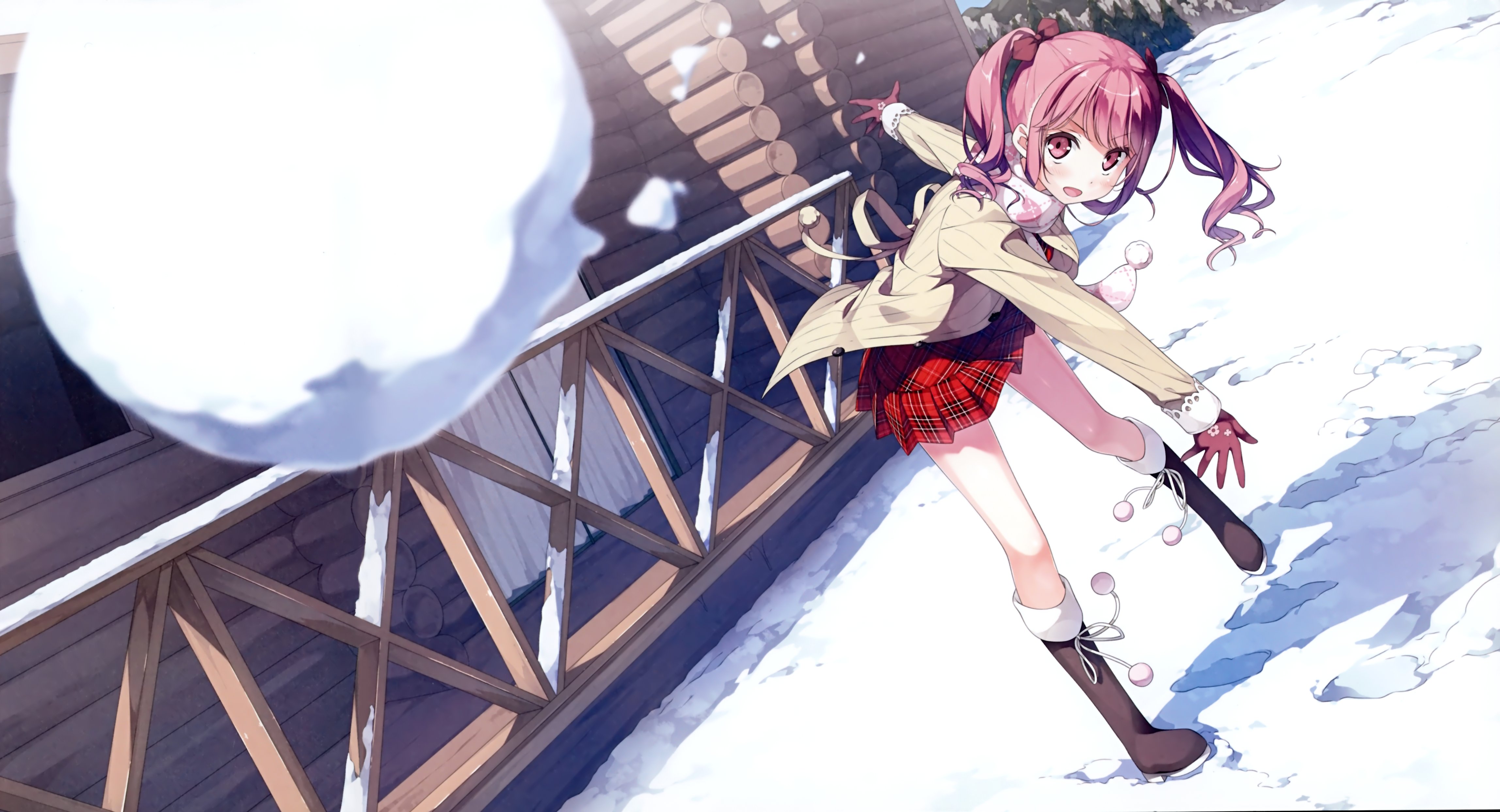 original, Anime, Girl, Snow, Winter Wallpaper