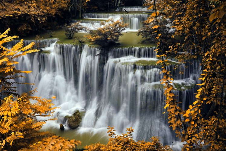 waterfalls, Seasons, Autumn, Nature HD Wallpaper Desktop Background