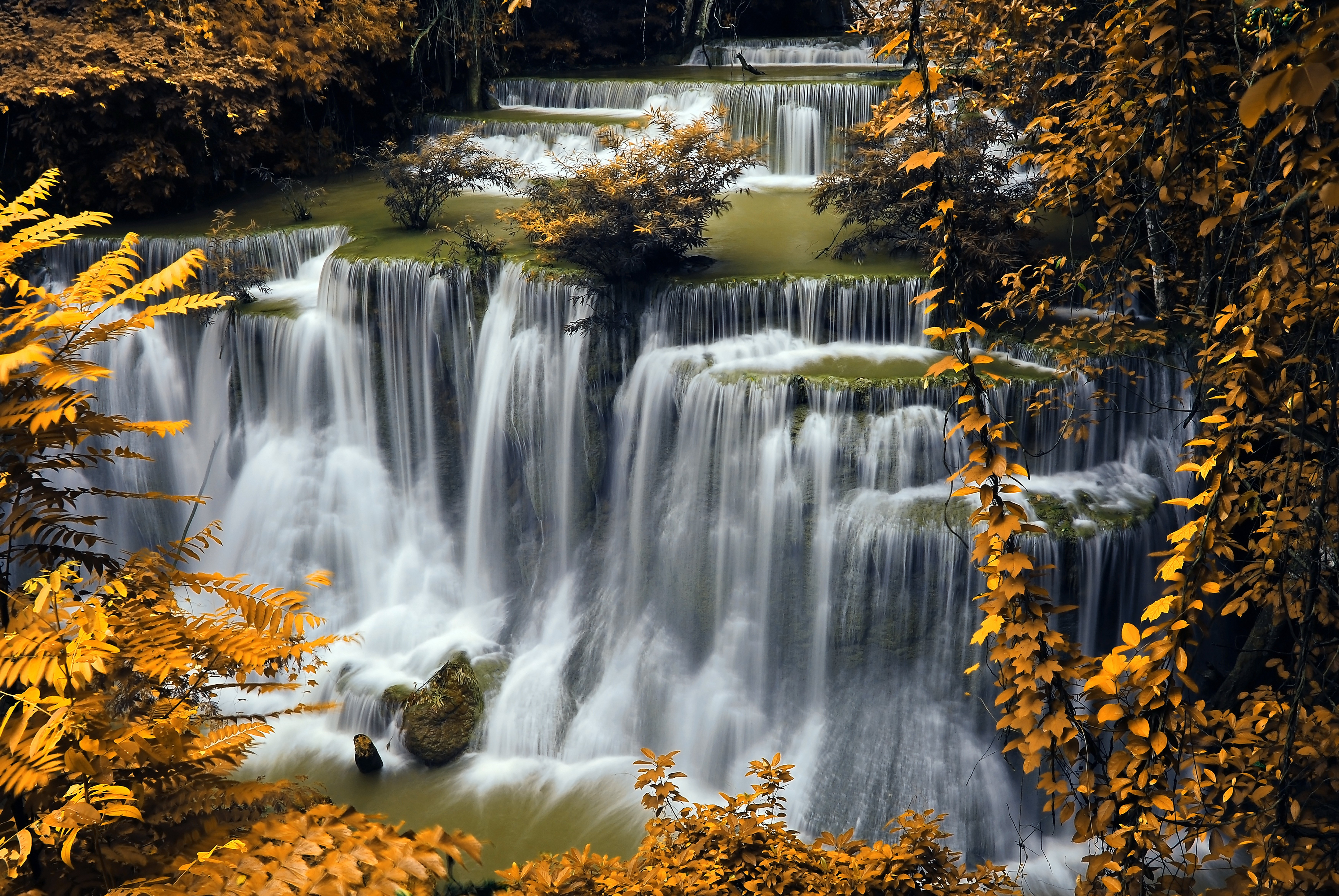 waterfalls, Seasons, Autumn, Nature Wallpaper