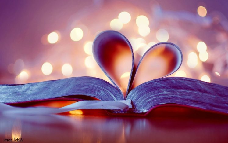 valentines, Day, Holiday, Mood, Love, Heart, Bokeh, Book HD Wallpaper Desktop Background