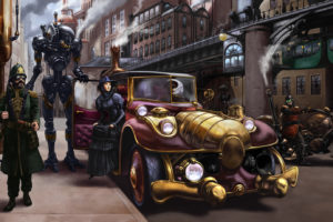 steampunk, Mechanical, Cars, Robots