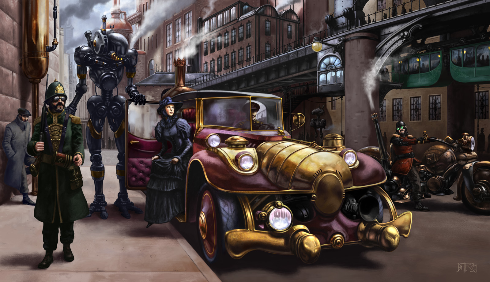 steampunk, Mechanical, Cars, Robots Wallpaper