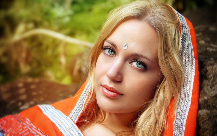 face,  , Indian, Girl, Blonde, Portrait HD Wallpaper Desktop Background