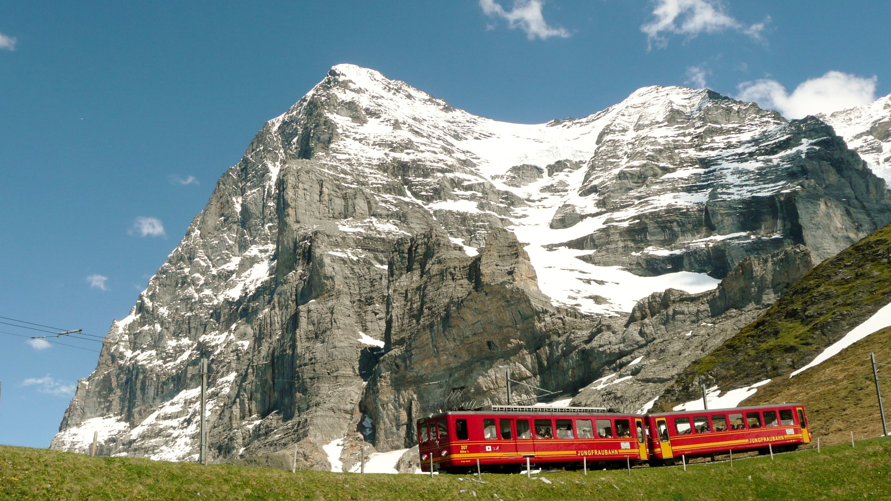 jungfraubahn, And, North, Face, Of, The, Eiger, Switzerland Wallpaper