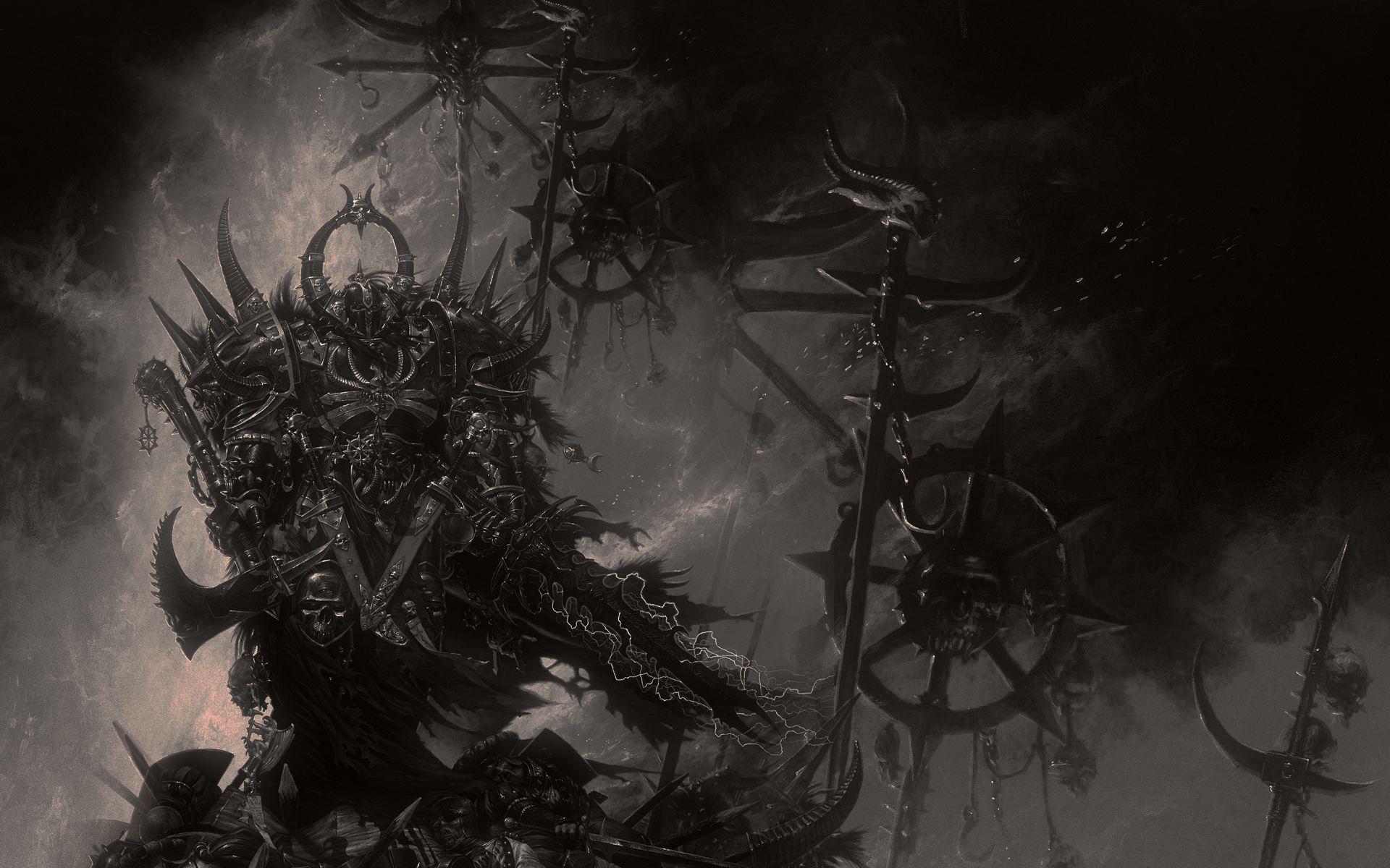 video, Games, Warhammer, Monochrome, Artwork Wallpaper