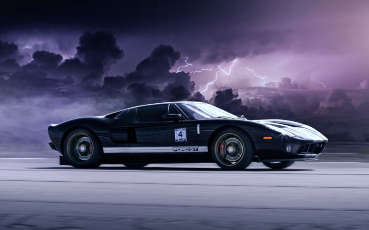 ford, Gt, Clouds, Lightning, Speed, Race, Motors, Cars, Super, Road HD Wallpaper Desktop Background