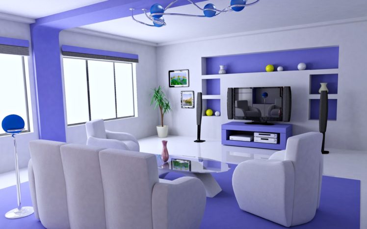 beauty,  , Design,  , Happy,  , House,  , Interior,  , Living room,  , Relax,  , Style,  , Villa,  , Purple,  , Tv HD Wallpaper Desktop Background