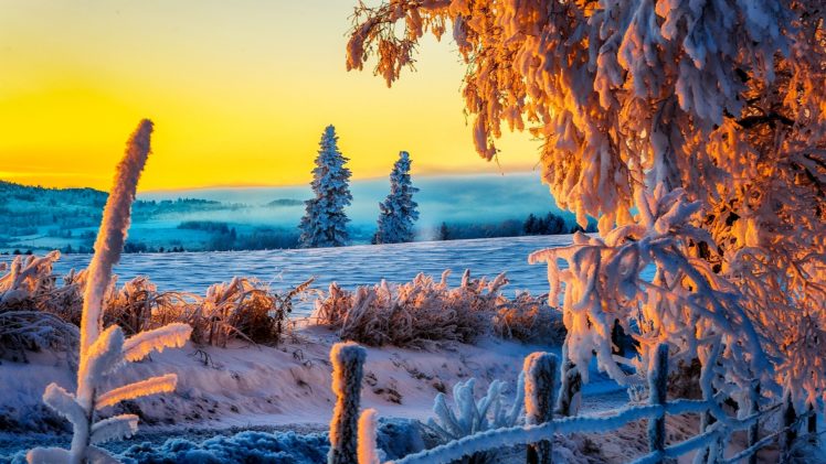 sky, Sunset, Landscape, Nice, Nature, Winter, Ice, Frost HD Wallpaper Desktop Background