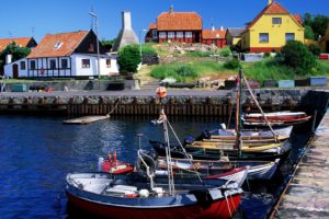houses, Boats, Denmark, Bornholm