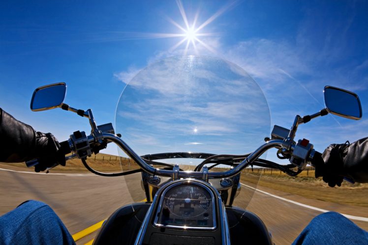 motorcycles, Road, Bike, Rider, Sky, Sunny, Landscape, Speed, Harley davidson HD Wallpaper Desktop Background