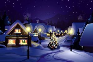 night, Lights, Christmas, Holidays