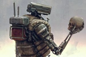 robot, Looking, Skull, Fantasy, Sci fi, Technology, Soldier