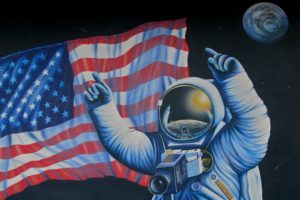 astronaut, Nasa, Space, Sci fi, Usa, Flag, Art, Painting, Artwork