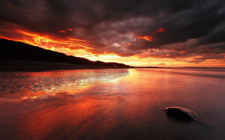 sea, Aeyaey, Sunset, Landscape HD Wallpaper Desktop Background