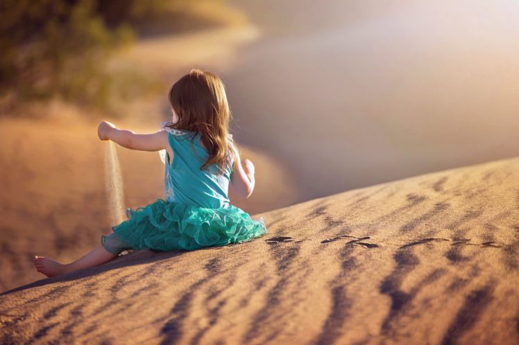 sand, Little, Girl, Desert, Kids, Happy, Play, Joy, Funlandscapes, Nature, Princess HD Wallpaper Desktop Background