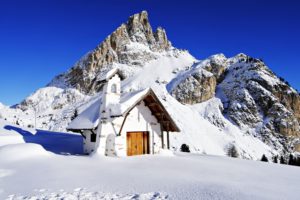 snow, Mountains, House, Sky, Blue, Sunny, Landscapes, Nature, Winter, High