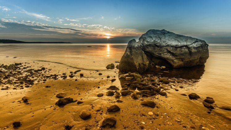 stones, Sun, Sun, Sand, Rocks, Sand, Sunset HD Wallpaper Desktop Background