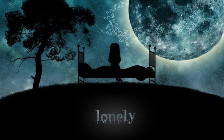 lonely, Mood, Sad, Alone, Sadness, Emotion, People, Loneliness, Solitude, Original, Moon, Girl HD Wallpaper Desktop Background