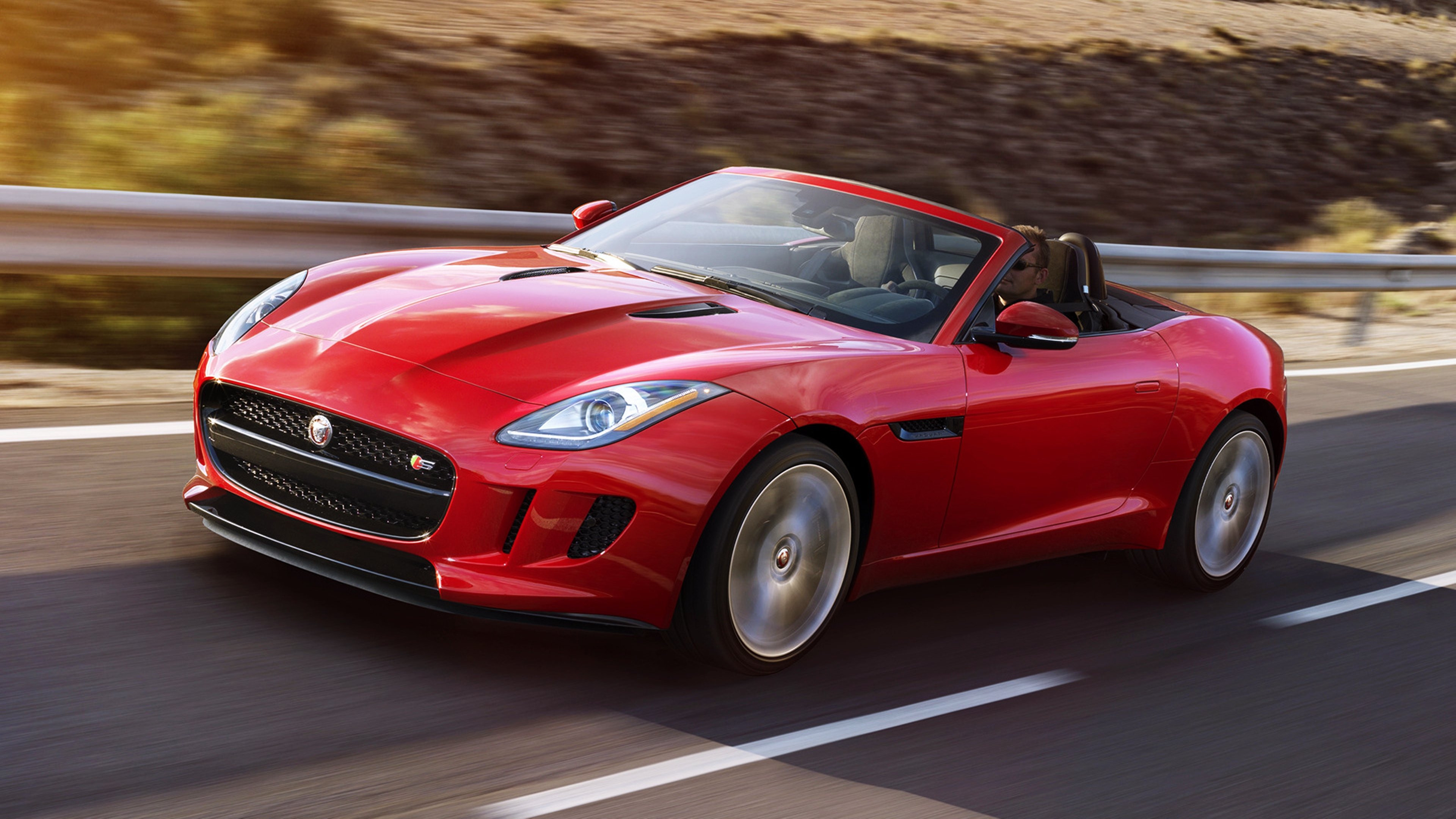 2015 Jaguar F Type S Red Cars Roof Supercars Road Speed