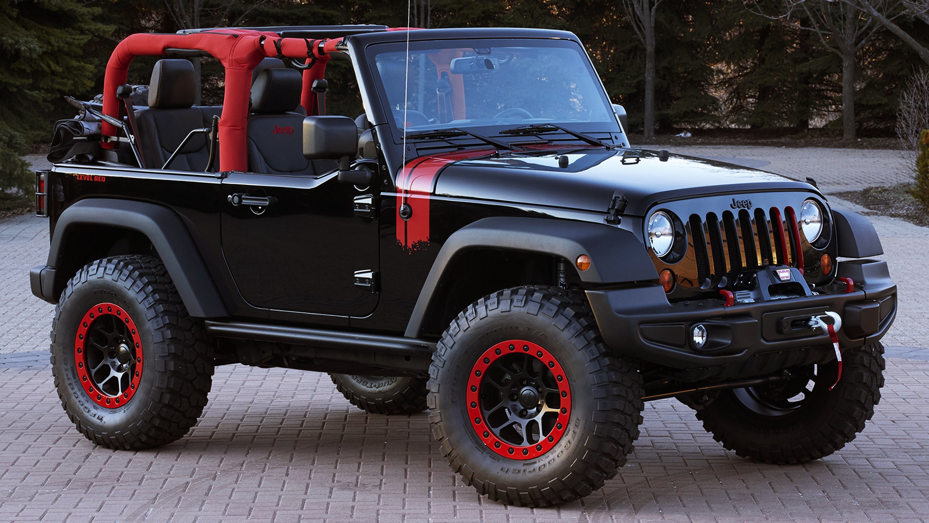 2014, Jeep, Wrangler, Level, Red, Concept, Black, Motors, Cars, Speed Wallpaper