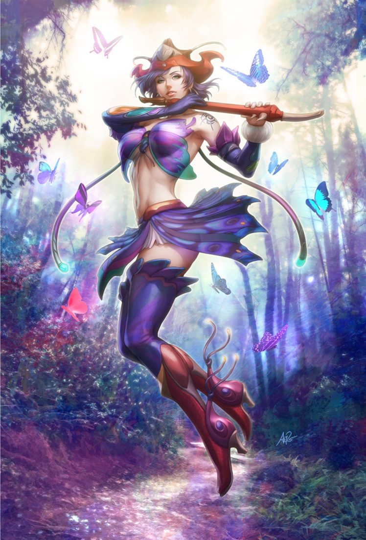 game, Butterfly, Fantasy, Girl, Forest, Magic HD Wallpaper Desktop Background