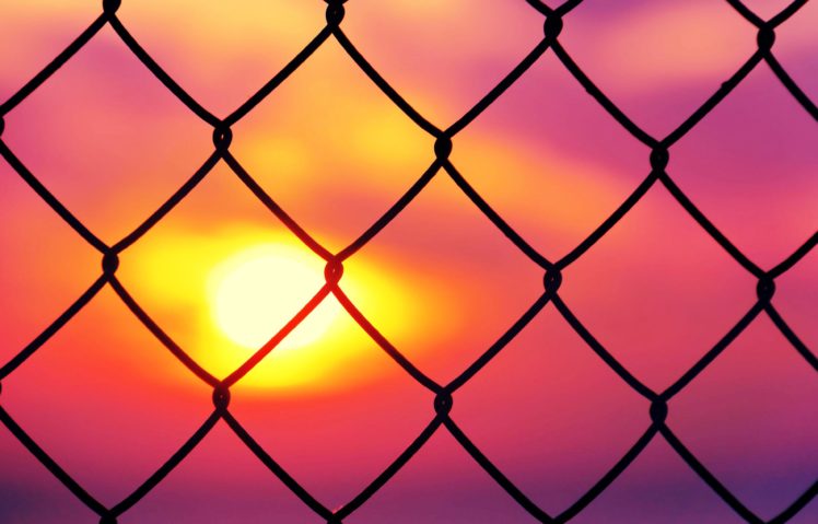 fence, Prison, Mood, Sunset, Pink, Colors HD Wallpaper Desktop Background
