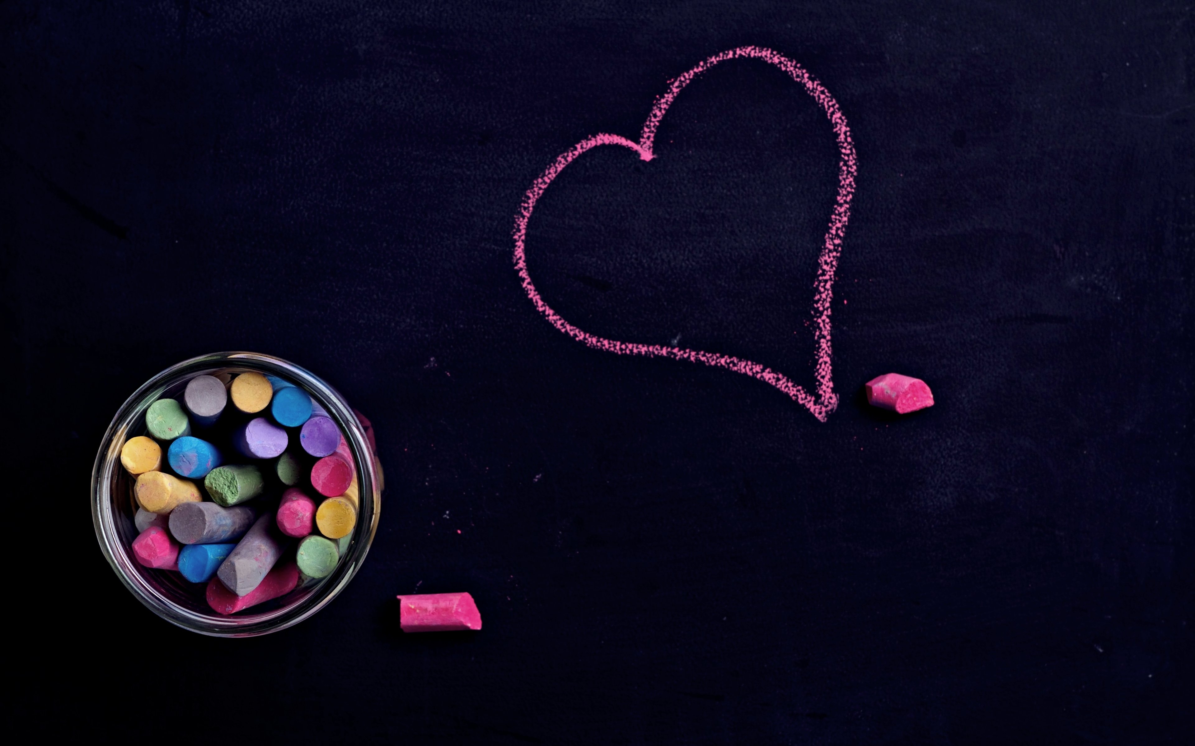 heart, Love, Colors, Mood, Chalk, Drawing, Emotions Wallpaper