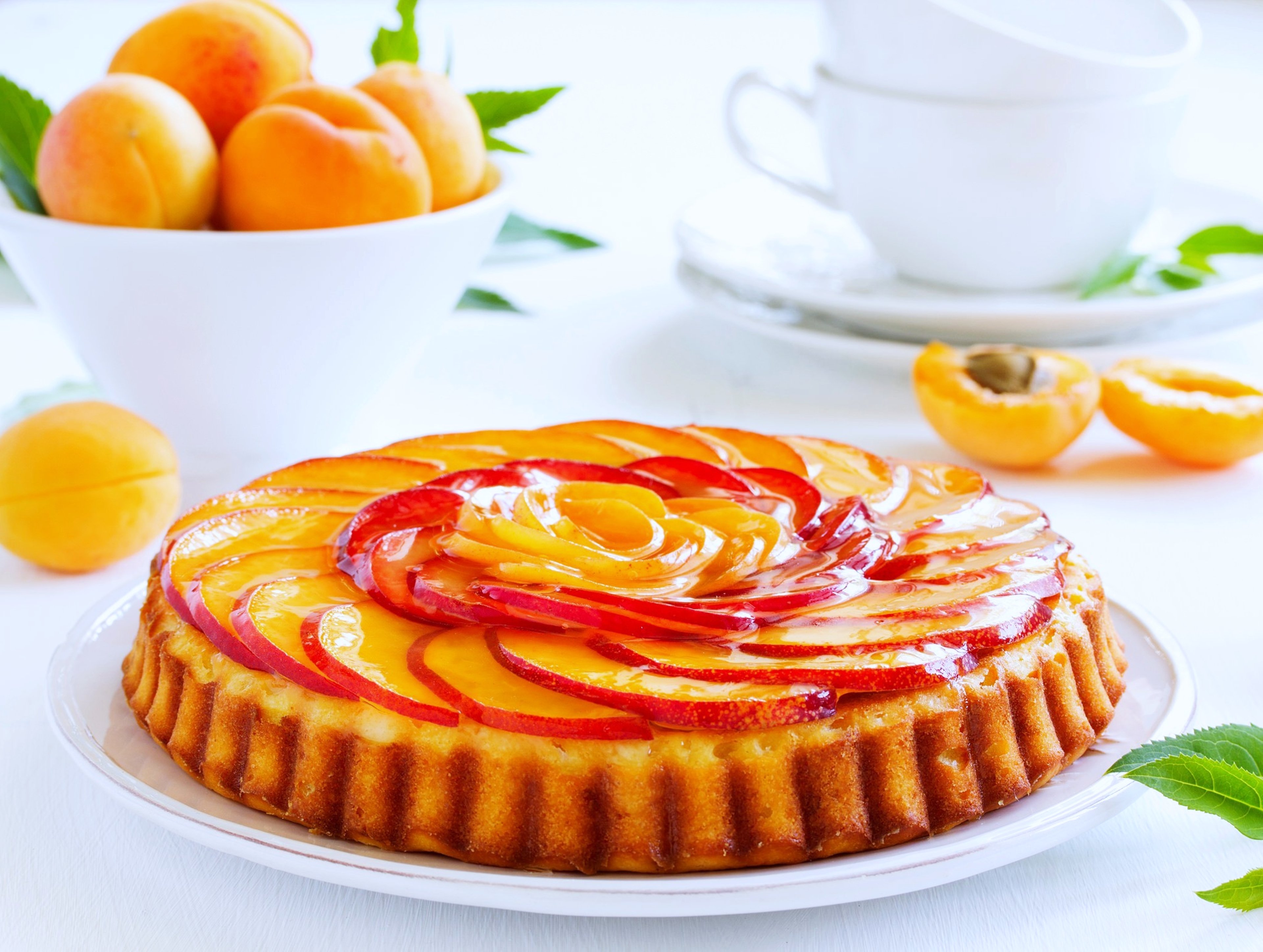 refreshments, Delicious, Fruit, Table, Plum, Cakes, Cups, Coffee, Food, Party Wallpaper
