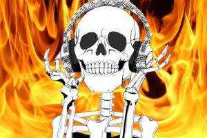 skulls, Music, Fire