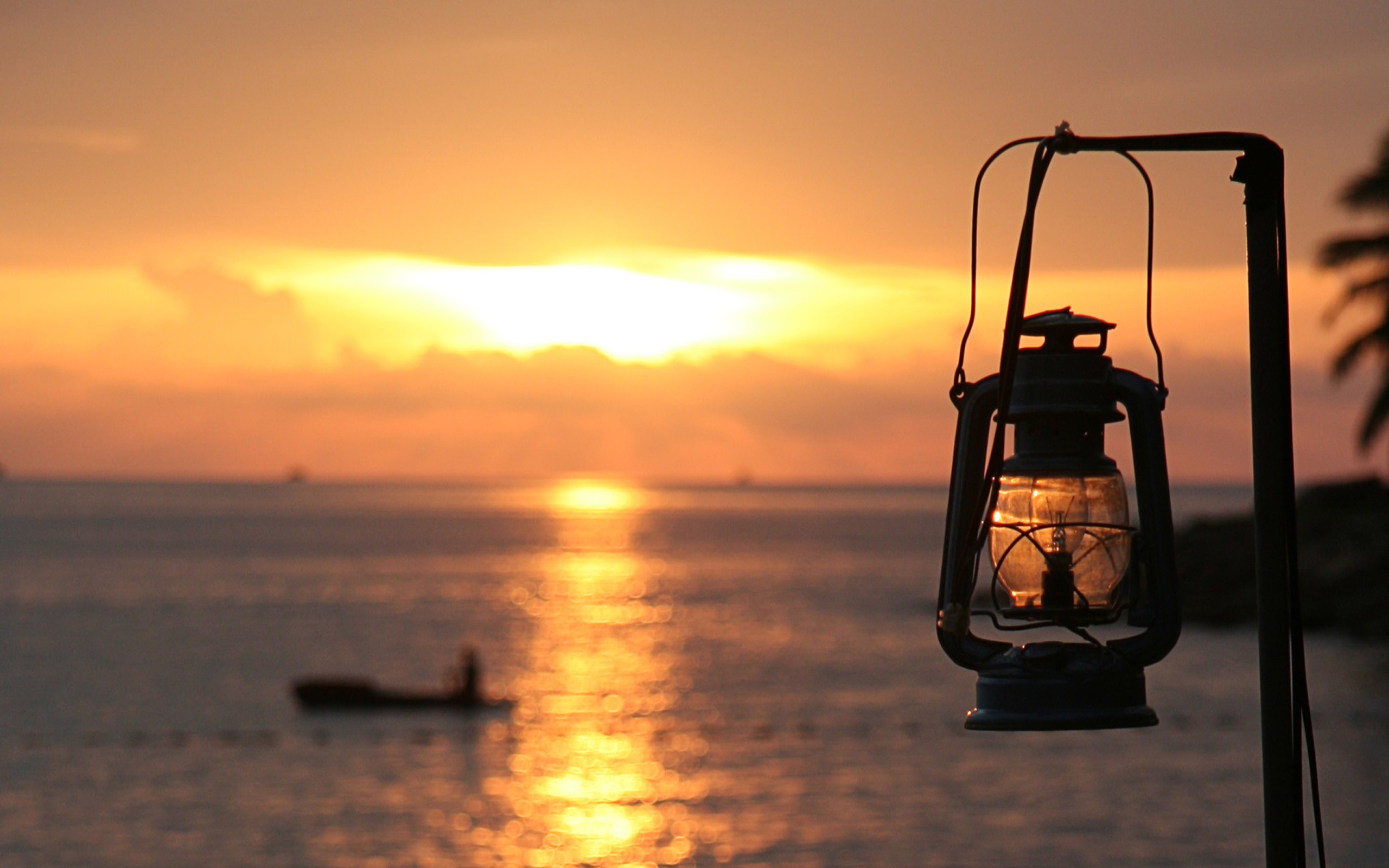 sunset, Landscapes, Nature, Beach, Lanterns Wallpaper